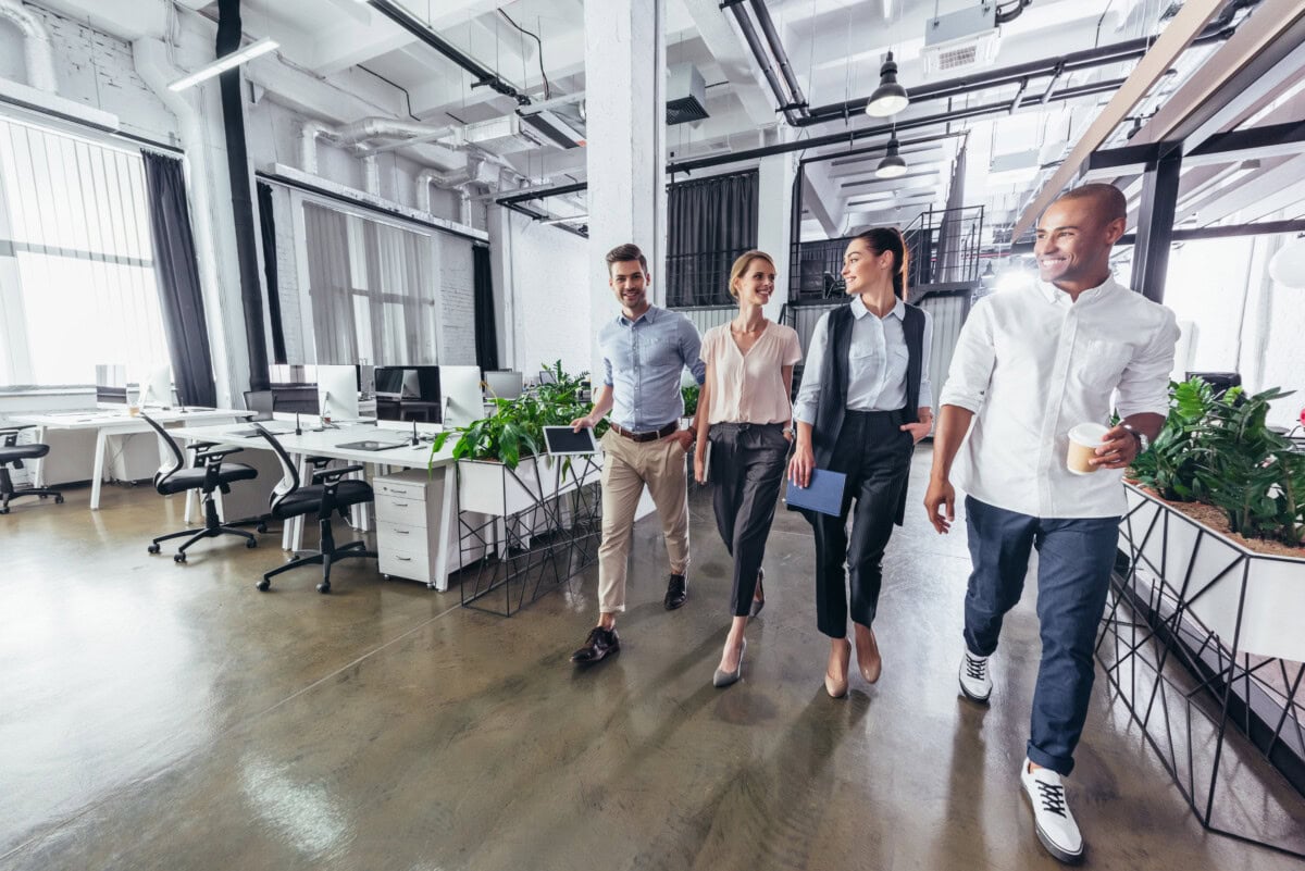 Confident multiethnic business people
